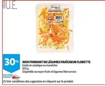 Auchan Wok Fondant De Légumes Fraîcheur Florette offre