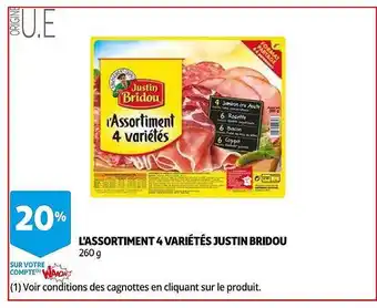 Auchan L'assortiment 4 Variétés Justin Bridou offre