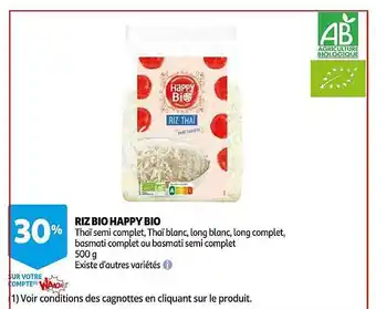 Auchan Riz Bio Happy Bio offre