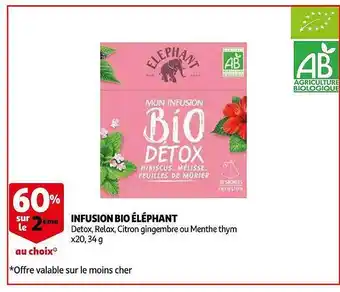Auchan Infusion Bio éléphant offre