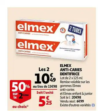 Auchan Elmex Anti-caries Dentifrice offre