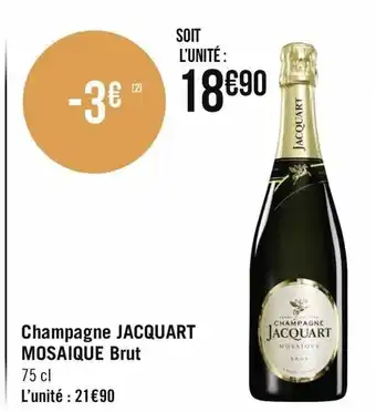 Géant Casino Champagne Jacquart Mosaique Brut offre