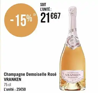 Géant Casino Champagne Demoiselle Rosé Vranken offre