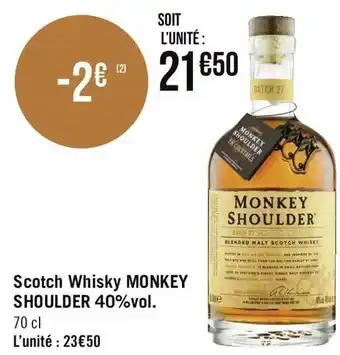 Géant Casino Scotch Whisky Monkey Shoulder 40% vol. offre