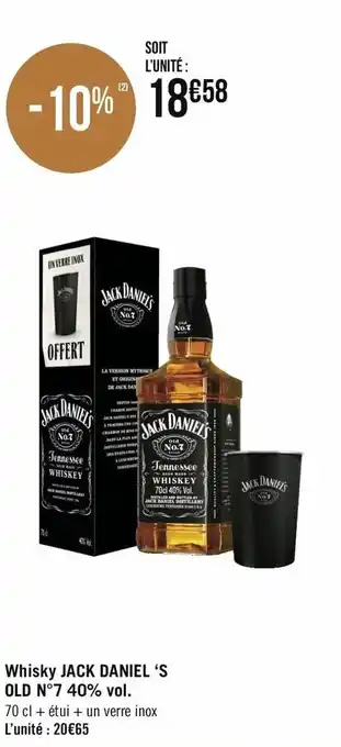 Géant Casino Whisky Jack Daniel's offre