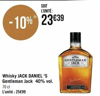 Géant Casino Whisky Jack Daniel's Gentleman Jack 40% vol. offre
