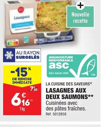 ALDI LASAGNES AUX DEUX SAUMONS offre