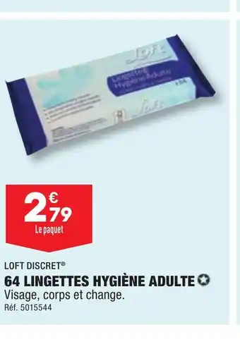 ALDI 64 LINGETTES HYGIÈNE ADULTE offre