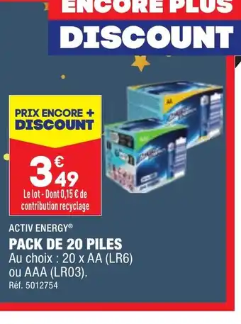 ALDI PACK DE 20 PILES offre