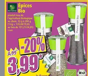 Norma épices Bio Bio Sonne offre