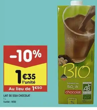 Leader Price LAIT DE SOJA CHOCOLAT offre