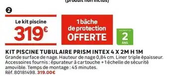 Leroy Merlin KIT PISCINE TUBULAIRE PRISM INTEX 4 X 2M H 1M offre