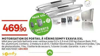 MOTORISATION DE PORTAIL À VÉRINS SOMFY XXL