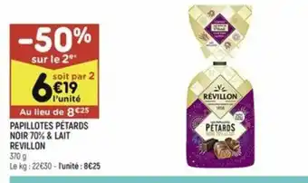 Leader Price PAPILLOTES PÉTARDS NOIR 70% & LAIT REVILLON offre