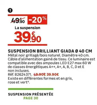 SUSPENSION BRILLIANT Ø 40 CM