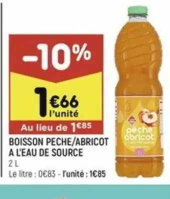 Leader Price BOISSON PECHE/ABRICOT A L'EAU DE SOURCE 2L offre
