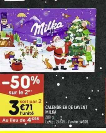 Leader Price CALENDRIER DE L'AVENT MILKA offre