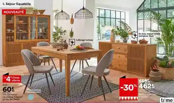 BUT Séjour Equatoria : La Chaise Chana, Buffet 2 Portes - 3 Tiroirs offre