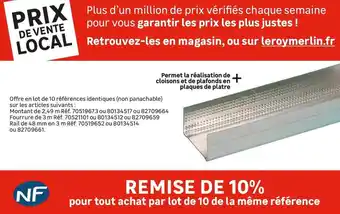 Leroy Merlin Bon plan sur les plafonds en plaques de platre offre