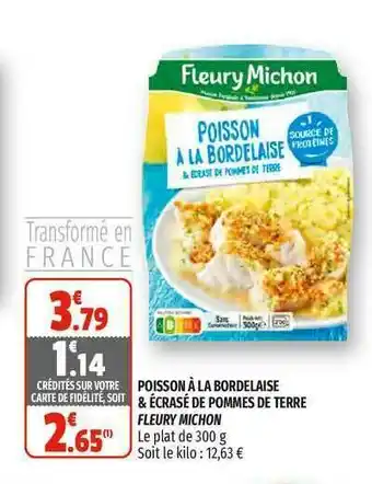 Coccimarket Poisson à La Bordelaise & écrasé De Pommes De Terre Fleury Michon offre