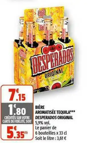 Coccinelle Express Bière Aromatisée Tequila Desperados Original offre