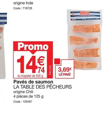 Promocash Pavés de saumon offre
