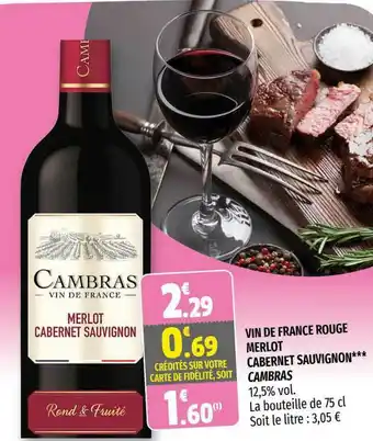 Coccinelle Express Vin De France Rouge Merlot Cabernet Sauvignon Cambras offre