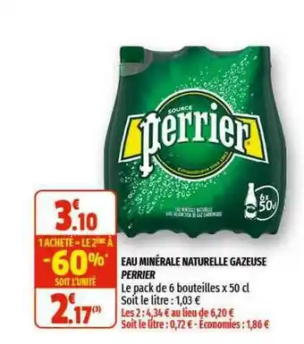 Coccinelle Express Eau Minérale Naturelle Gazeuse Perrier offre