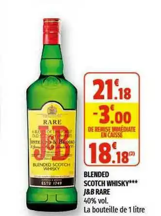 Coccinelle Express Blended Scotch Whisky J&b Rare offre