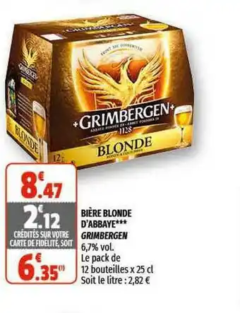 Coccinelle Express Bière Blonde D'abbaye Grimbergen offre