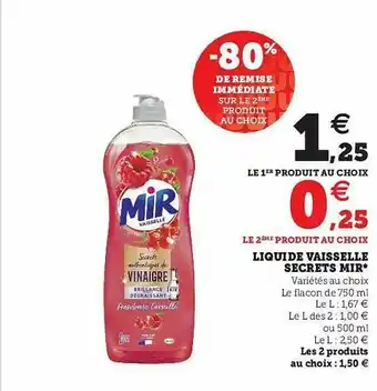 Liquide De Vaisselle Secrets Mir