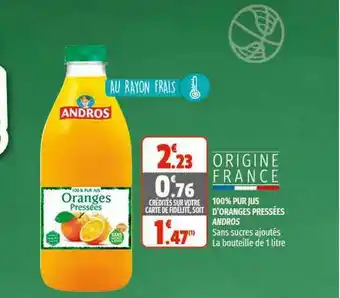 Coccinelle Supermarché 100% Pur Jus D'oranges Pressées Andros offre