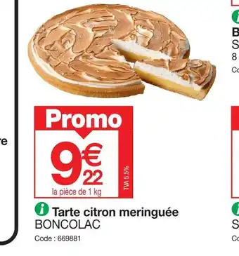 Promocash Tarte citron meringuée offre