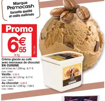 Promocash Crème glacée au café avec morceaux de chocolat offre
