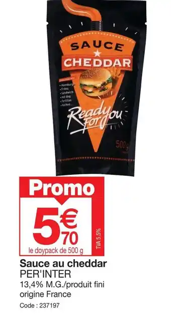 Promocash Sauce au cheddar offre