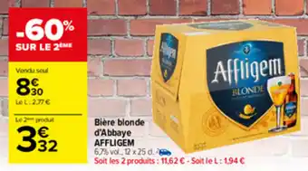 Carrefour Market Bière blonde d'abbaye affligem offre