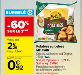 Potatoes surgelées