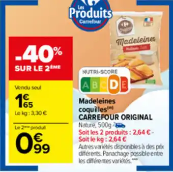 Carrefour Market Madeleines coquilles offre