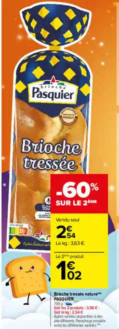 Carrefour Market Brioche tressée nature offre
