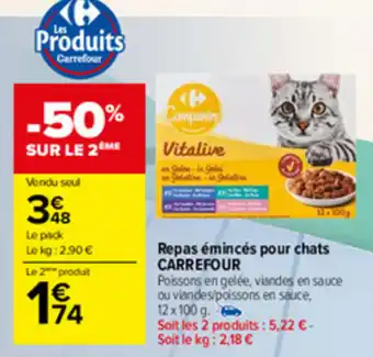 Carrefour Market Repas émincés pour chats offre