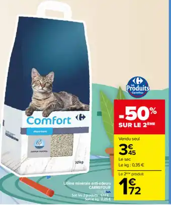 Carrefour Market Litière minérale anti-odeurs offre