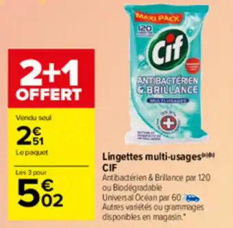 Carrefour Market Lingettes multi-usages offre