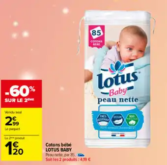 Carrefour Market Cotons bébé offre