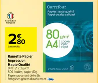 Carrefour Market Ramette papier impression offre