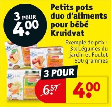Promo Petits Pots Duo D Aliments Pour Bebe Kruidvat Chez Kruidvat