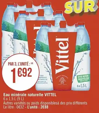 Casino Supermarchés Eau minérale naturelle offre