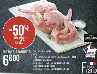 Casino Supermarchés Cuisses de lapin offre