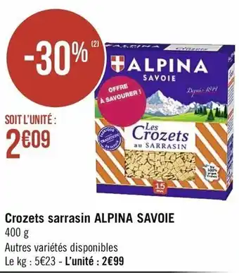 Crozets Sarrasin Alpina Savoie