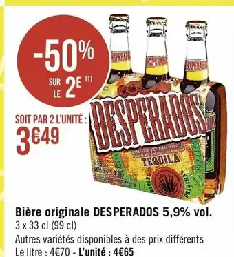 Casino Supermarchés Bière Originale Desperados 5,9% vol. offre