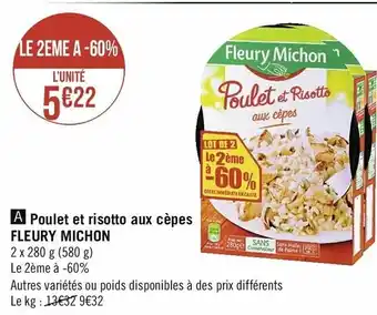 Casino Supermarchés Poulet Et Risotto Aux Cèpes offre